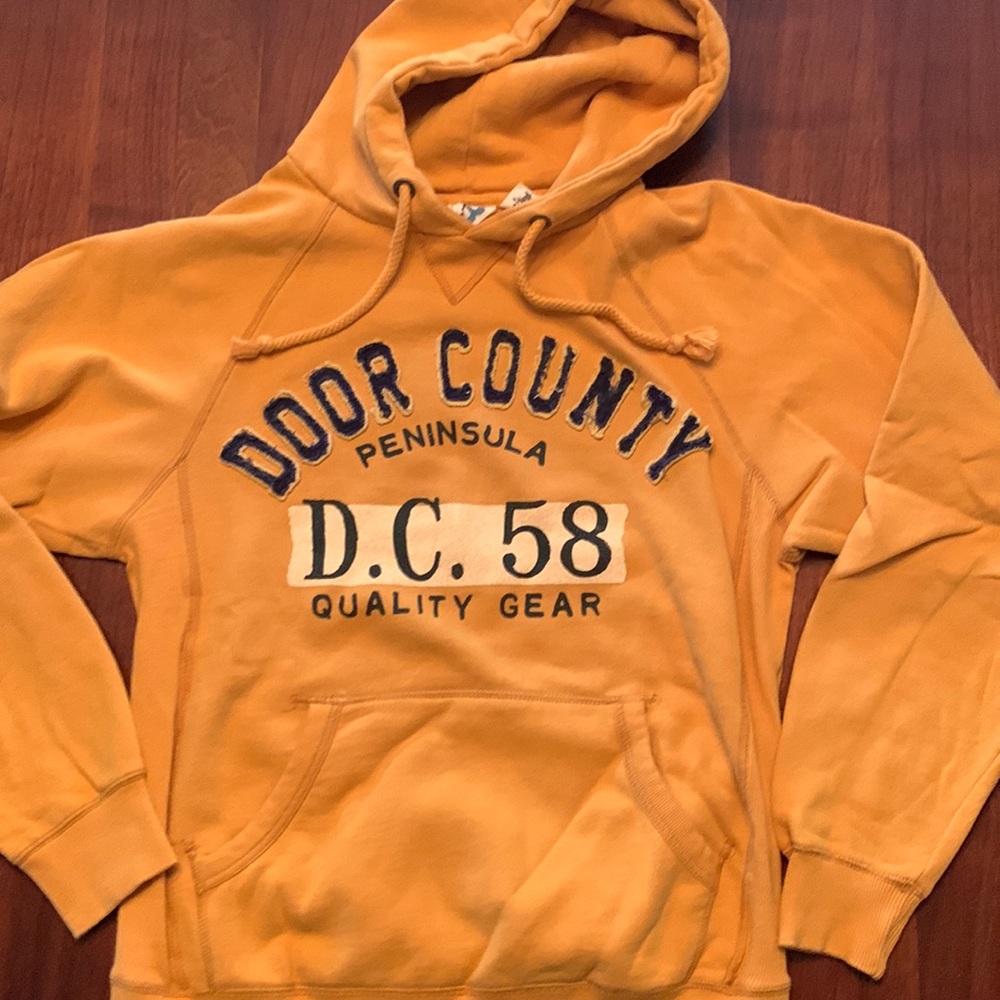 Door County gold hood sweatshirt